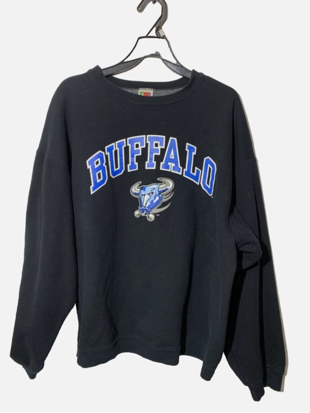 Vintage 90s University At Buffalo Bulls Sweatshirt Fruit Of The Loom Cotton M XL